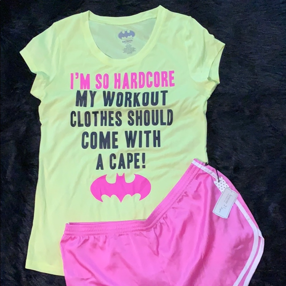 Batman Neon Yellow Women’s Workout Shirt 2XL (19)